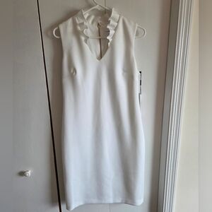 Calvin Klein White Sleeveless Wedding Dress